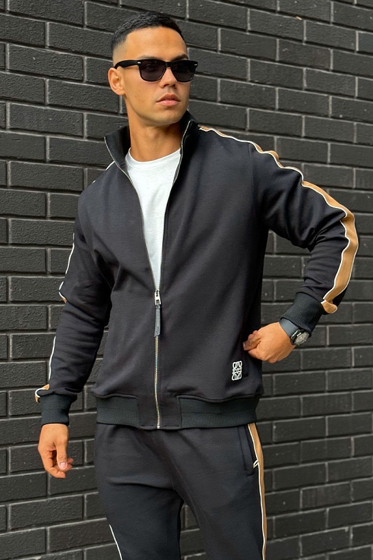 Мужская кофта на молнии Loewe Anagram - Black