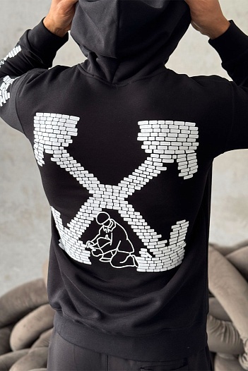 Мужское худи Off-White Brick Arrows logo-print   