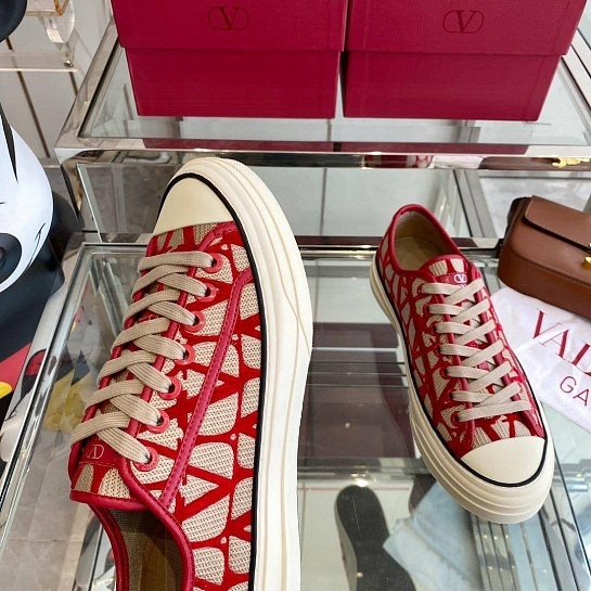 Женские кеды Valentino Toile Iconographe Totaloop Premium - Red