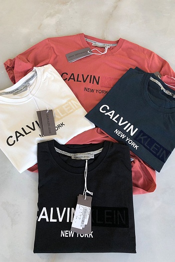 Мужская чёрная футболка Calvin Klein New York   