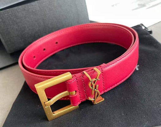 Кожаный ремень Yves Saint Laurent (ширина 3 см)   