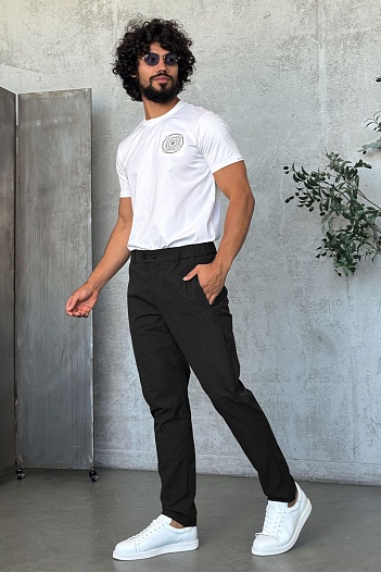 Мужские чёрные брюки Zilli slim fit   
