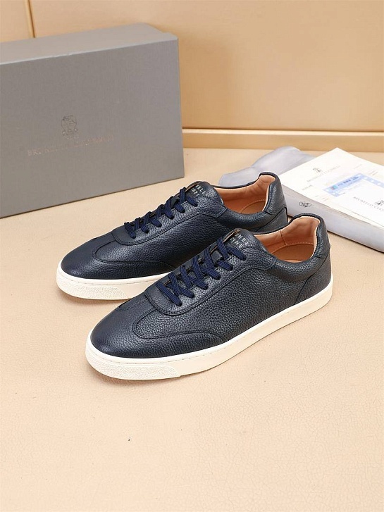 Кожаные кроссовки Brunello Cucinelli low-top - Navy