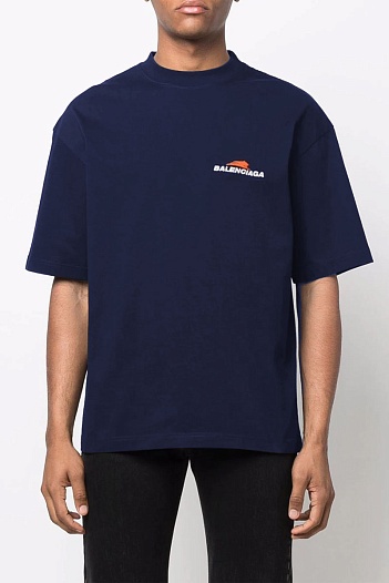 Синяя оверсайз футболка Balenciaga Year of the Tiger   