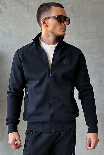 Кофта на молнии Armani Exchange logo-patch - Navy   