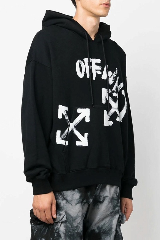 Чёрное худи Off-White Arrows-print