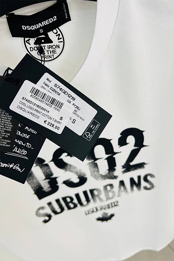 Мужская чёрная футболка Dsquared2 Suburbans   