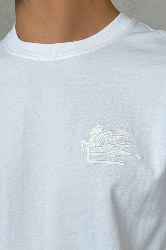 Футболка белого цвета Etro Pegaso embroidery