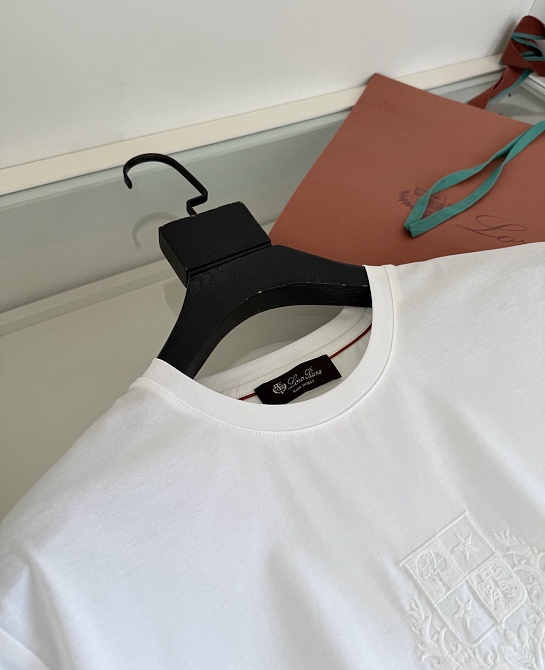 Мужская белая футболка Loro Piana premium