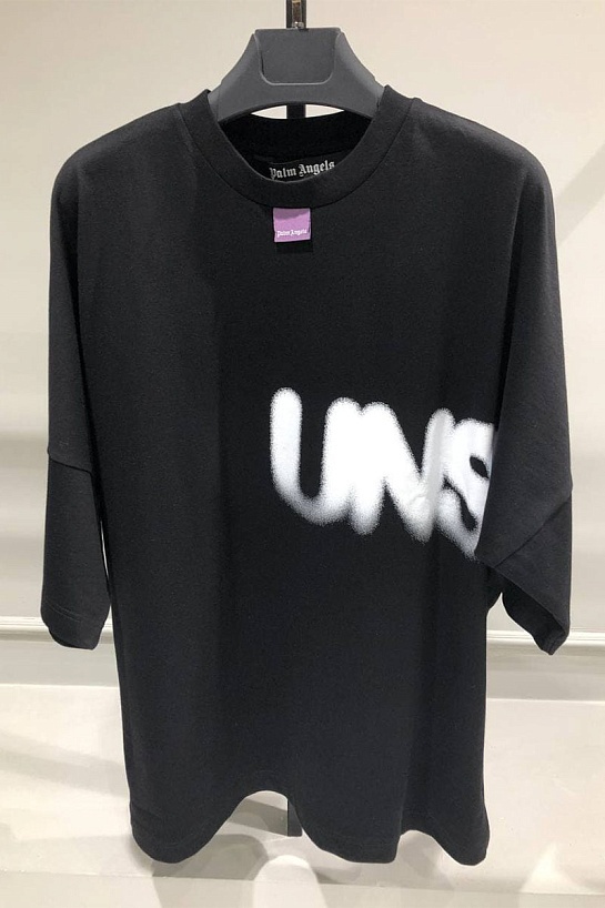 Мужская оверсайз футболка Palm Angels "Unspoken" - Black