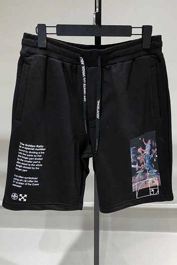 Мужские чёрные шорты Off-White "Pascal Painting"   