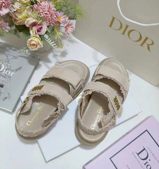 Женские сандалии Dior Dioract бежевого цвета