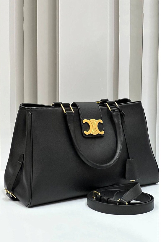 Женская сумка Celine Appoline Medium Premium 37.5x22x16 см - Black