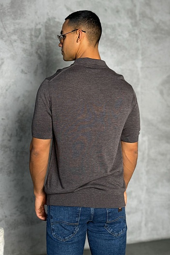 Мужское поло Stefano Ricci Eagle zip-neck - Brown   