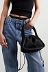Женская чёрная сумка Alexander Wang Ryan ribbed-knit 26x20 см