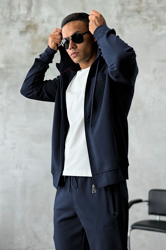 Кофта на молнии Hugo Boss logo-patch - Navy