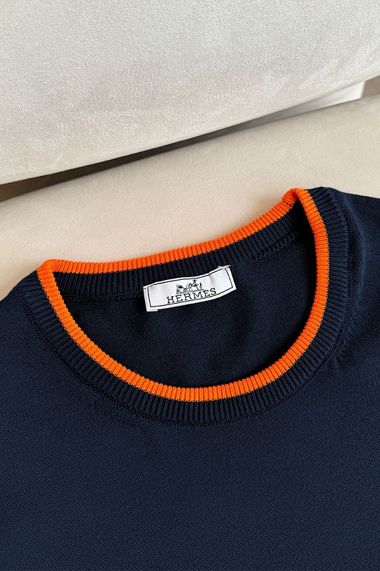 Мужской джемпер Hermes тёмно-синего цвета