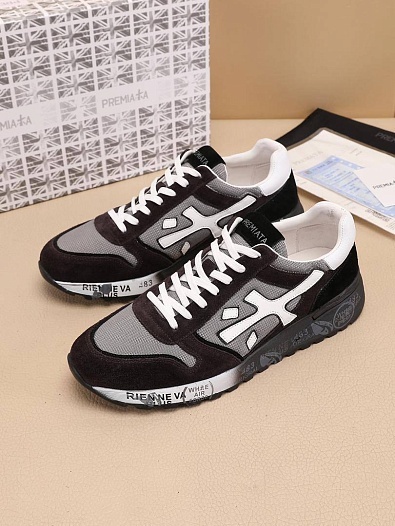 Комбинированные кроссовки Premiata Mick - Brown / Grey   