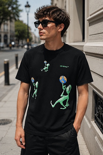 Чёрная оверсайз футболка Off-White "Alien Arrow"   