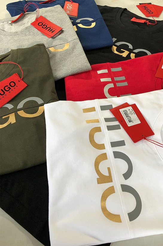 Мужская чёрная футболка Hugo Boss