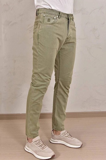 Мужские джинсы Brunello Cucinelli Premium Leisure Fit - Green   
