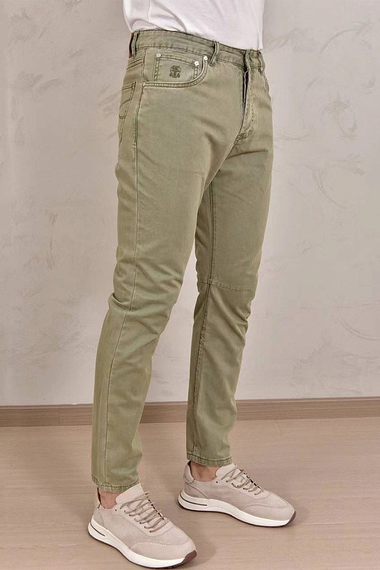 Мужские джинсы Brunello Cucinelli Premium Leisure Fit - Green