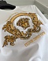 Белая футболка Versace Coupe Blason embroidered