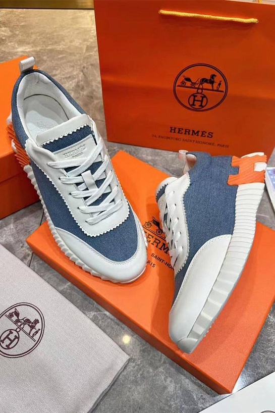 Мужские кроссовки Hermes Bouncing - White / Blue