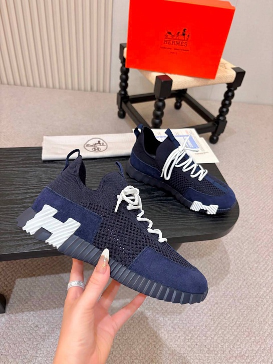 Текстильные кроссовки Hermes lift slip-on