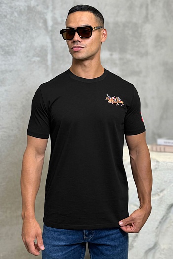 Мужская чёрная футболка Polo Ralph Lauren Match Club   