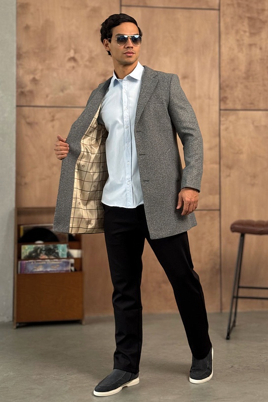 Мужское пальто серого цвета Loro Piana