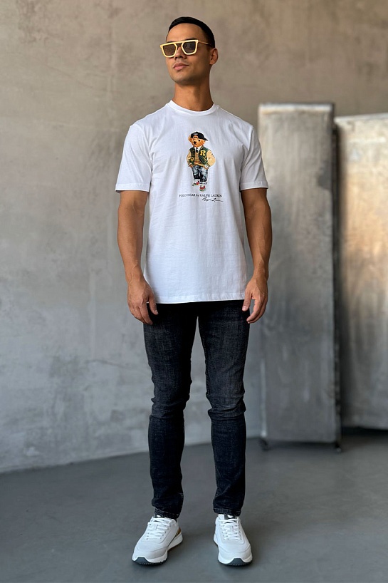 Мужская футболка Polo Ralph Lauren Varsity Bear - White