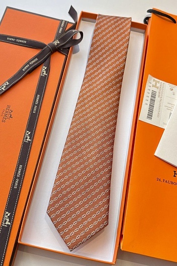 Галстук Hermes Jetez l'Ancre premium - Orange   