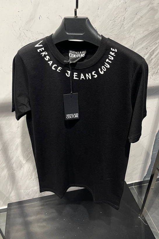 Мужская чёрная футболка Versace Jeans Couture