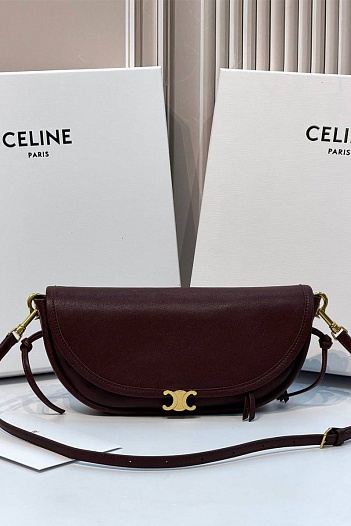 Кожаная сумка Celine Little Halfmoon Soft Triomphe premium 25x13x5 см   