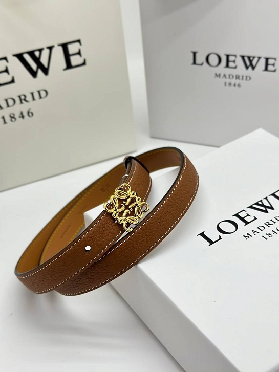 Женский кожаный ремень Loewe Anagram - ширина 2 см, длина 75 / 80 / 85 / 90 см (2 расцветки)