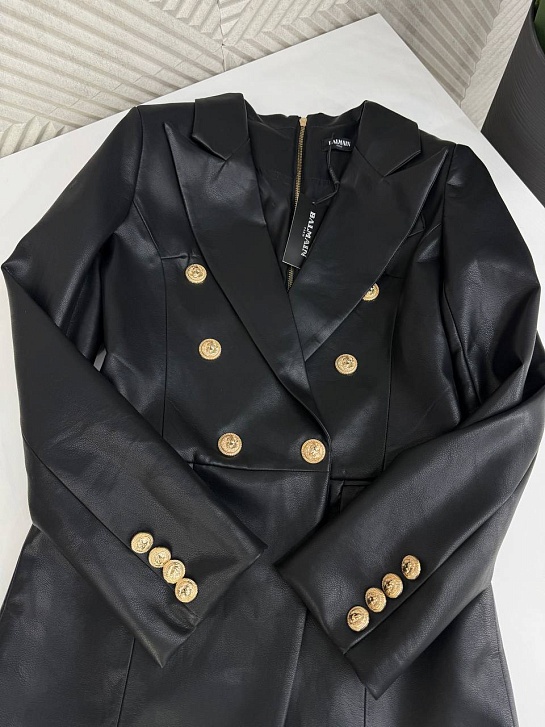 Чёрное женское платье-пиджак Balmain
