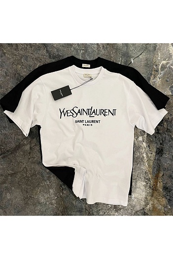 Белая оверсайз футболка Yves Saint Laurent Paris   