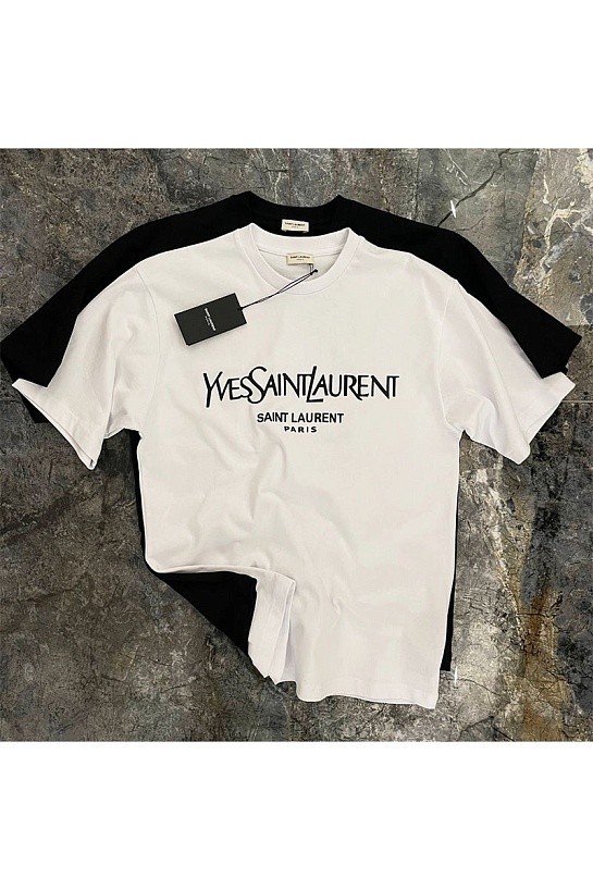 Белая оверсайз футболка Yves Saint Laurent Paris