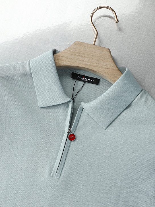 Мужское поло белого цвета Kiton premium