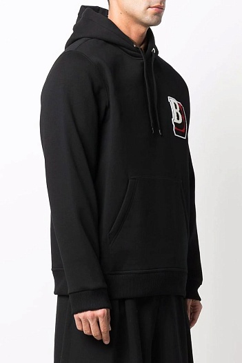Мужское чёрное худи Burberry letter graphic   
