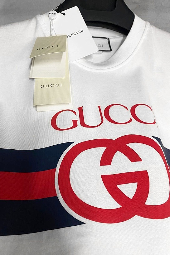 Футболка белого цвета Gucci Interlocking G