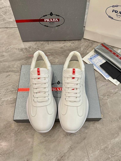 Кожаные кроссовки Prada America's Cup - White   