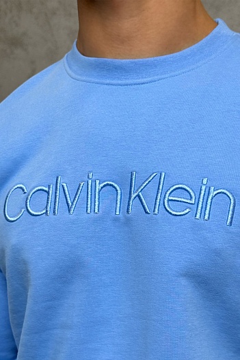 Свитшот голубого цвета Calvin Klein embroidered-logo   