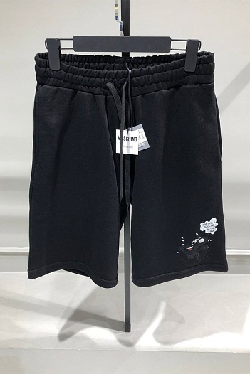 Чёрные мужские шорты Moschino embroidered   