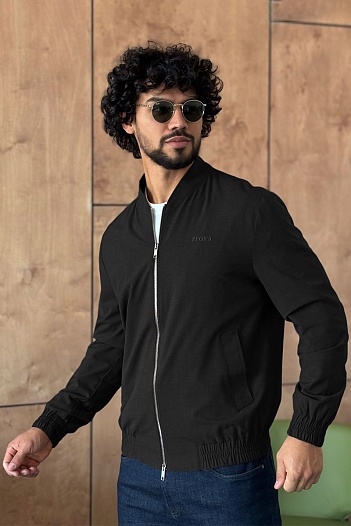 Мужской бомбер Zegna чёрного цвета   