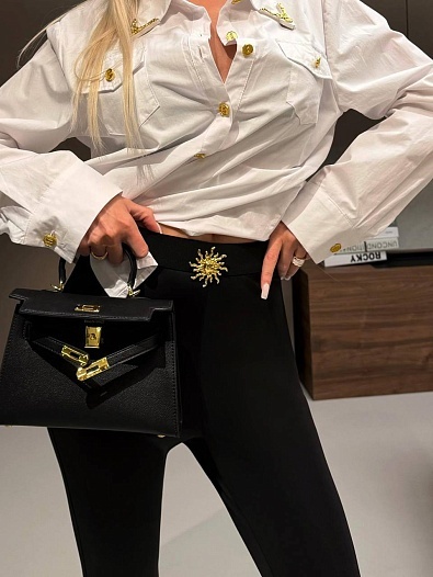 Женские леггинсы со штрипками Schiaparelli premium - Black   