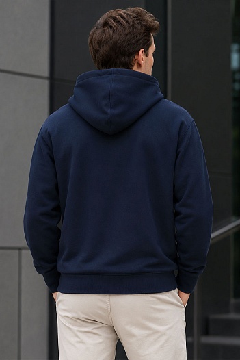 Тёмно-синее мужское худи Hugo Boss Dreeman logo-print   