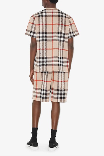 Футболка бежевого цвета Burberry check motif   