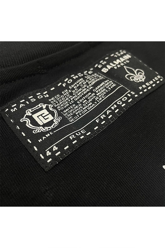 Мужская чёрная футболка Balmain graffiti-print